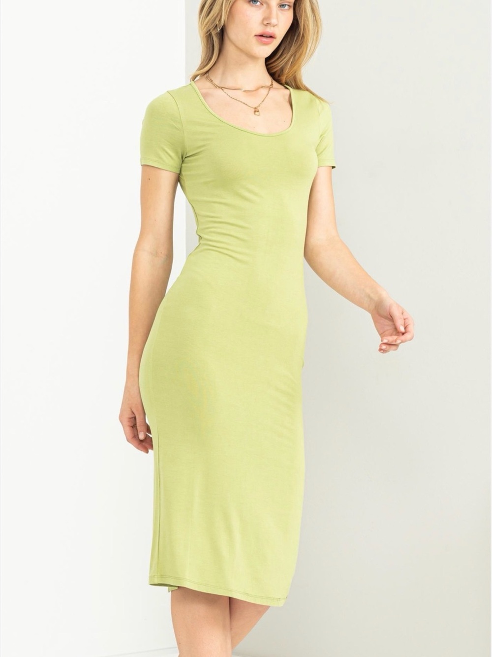HYFVE Scoop-Neck Midi Dress in Sage Green - NWT - Medium - Picture 3 of 6